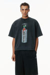 Alexander Wang washed black 电池徽标印花图案 t 恤