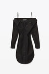 alexander wang 密织棉质露肩连衣裙 black