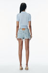 Alexander Wang ariel blue 徽标装饰粘胶纤维刺绣 polo 开衫