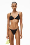 alexander wang crystal logo bikini top  black