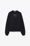 alexander wang 发泡徽标装饰硬挺毛圈布运动衫 black