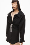 alexander wang 棉质府绸水晶打结扭花连衣裙 black