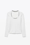 alexander wang 徽标提花弹力针织上衣 soft white