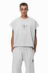 Alexander Wang light heather grey unisex logo oversized cotton terry sweatpants
