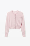 Alexander Wang light pink 超细美利奴羊毛徽标短款开衫