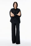 Alexander Wang black 黑色真丝开衩袖衬衫