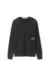 Alexander Wang acid black unisex long-sleeve tee in acid wash jersey