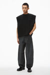 Alexander Wang black 棉质立体标志肌肉背心