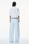 Alexander Wang oxford blue/white 牛仔布腰带棉质牛津布长裤
