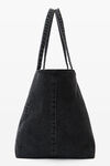 Alexander Wang grey aged punch tote bag in cotton denim
