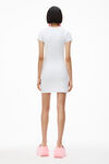 alexander wang logo mini dress in textured jacquard  white