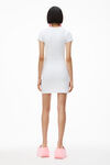 alexander wang mini dress in textured logo jacquard white