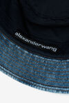 alexander wang embossed bucket hat in denim deep blue