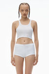 Alexander Wang white 水晶烫钻短款工字背心 t 恤