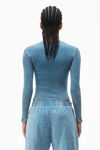 Alexander Wang washed blue 罗纹棉长袖 t 恤