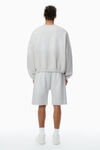 Alexander Wang light heather grey 徽标装饰加大款棉质毛圈布运动短裤