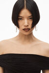 alexander wang 人造绒面革露肩迷你连衣裙 black