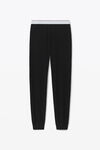 alexander wang unisex jogger in cotton waffle thermal  black