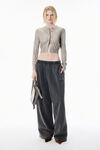 Alexander Wang champagne champagne crystal hotfix sheer cardigan