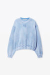Alexander Wang washed pale blue puff logo sweatshirt in structured terry