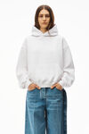 alexander wang 厚实摇粒绒连帽衫 white
