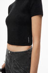 Alexander Wang black crystal hotfix mock neck top
