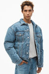 alexander wang 牛仔布夹棉机车夹克 vintage medium indigo