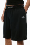 Alexander Wang black unisex athletic mesh logo basketball shorts