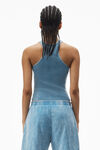 Alexander Wang washed blue 罗纹棉经典工字背心