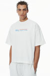 Alexander Wang vintage white 徽标印花棉质 t 恤