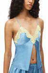 alexander wang butterfly cami top in silk charmeuse dark oxford blue