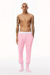 alexander wang unisex jogger in cotton waffle thermal  light pink