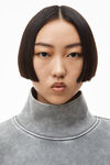 alexander wang high neck pullover in dense fleece acid grey
