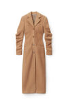 alexander wang fitted long coat in stretch wool camel