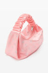 alexander wang 缎面烫钻 scrunchie 迷你手袋 prism pink
