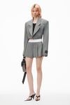 Alexander Wang light heather grey high-waist pleated short with logo elastic
