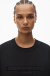 Alexander Wang black 做旧徽标装饰棉质平纹针织布中性 t 恤