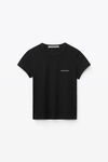alexander wang shrunken tee in high twist jersey    black
