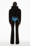 alexander wang cropped zip up hoodie in velour black