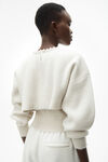 alexander wang pearl necklace pullover in wool  ivory