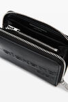 Alexander Wang black punch compact wallet in crackle patent leather