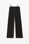 alexander wang crystal thong pant in silk charmeuse black