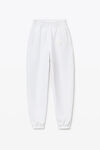 Alexander Wang white puff logo sweatpant in structured terry