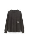 Alexander Wang acid black long-sleeve tee in acid wash cotton