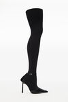 alexander wang viola 105 high boot in leather and nylon black