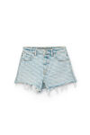 Alexander Wang pebble bleach bite logo short in pebble bleach denim