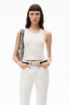 alexander wang og - highrise stovepipe jean in denim vintage white