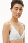 alexander wang triangle bra in ribbed jersey white