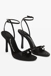 alexander wang dahlia 105 蝴蝶结缎面凉鞋 black
