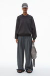 Alexander Wang grey 徽标压纹罗纹针织毛衣